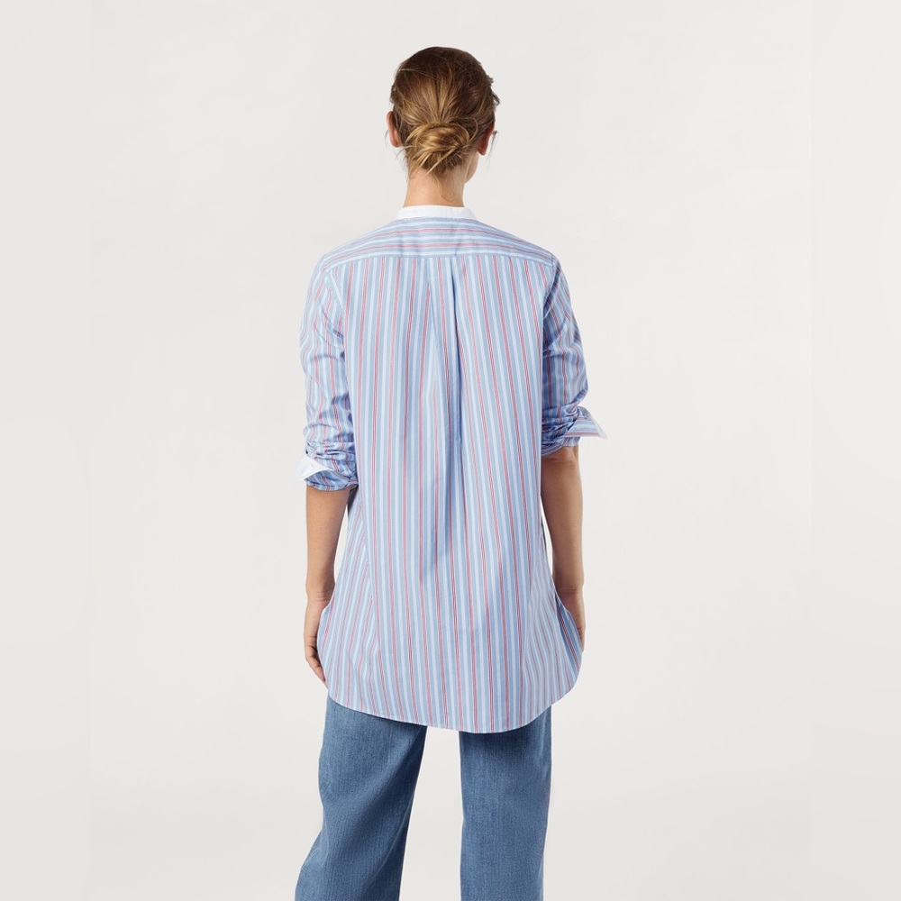 Ann Mashburn Striped Blue and Pink Women's Top - Picture 4 of 8